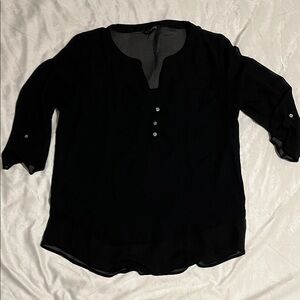 Express Black Button-Detail Blouse